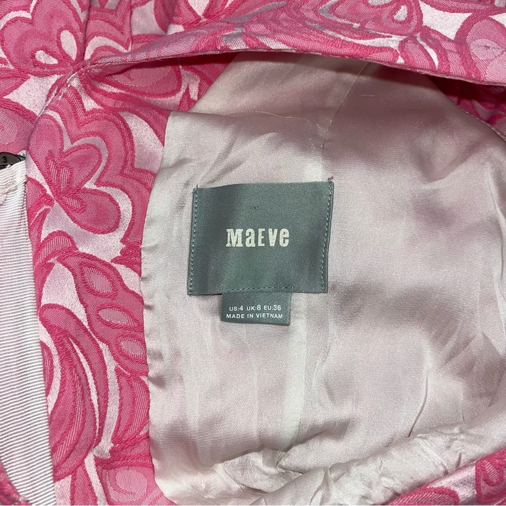 Maeve Anthropologie‎ Claribel Dress Women’s Size 4 Pink Jacquard Fit & Flare - Picture 14 of 16